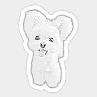 Cute Dog Pencil Art Design Sticker